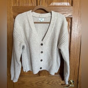Aerie Cream Knit Cardigan - Large